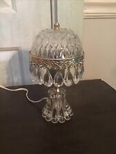 Vintage Michelotti Boudoir Lamp W/ Clear Crystal Glass Lampshade.  9” Tall picture