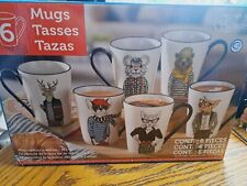 Set of 6 Mugs Animal Designs NIB picture
