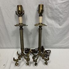 pair of high quality ornate metal electric table lamps picture