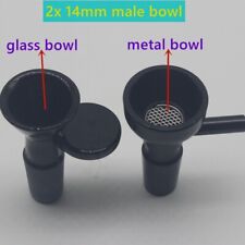 Mixed Style 2x 14mm Glass Snowflake Screen Slide Bowl Male for Water Pipe Bong picture