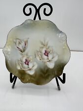 Gorgeous Vintage RS PRUSSIA Scalloped Floral Saucer 6” Red Mark picture