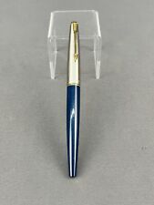 Parker 45 STEEL BLUE & SILVER Fountain Pen w/ Gold Accent picture