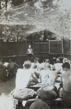 Shirtless US Army Men Sitting At Table During Training B&W Photograph 2.5 x 3.5 picture