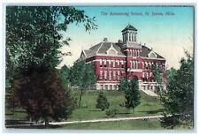 c1910 Armstrong School Exterior Building St. James Minnesota MN Vintage Postcard picture