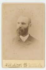 Antique Circa 1880s Cabinet Card Handsome Older Man With Beard Bellefonte, PA picture