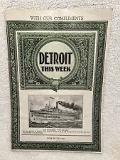 July 1926 Detroit This Week Booklet What To Do & Where To Go Great Ads 32 Pages picture