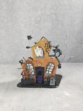 Halloween Metal Haunted House Pumpkins Ghost Tea Light Candle Holder picture