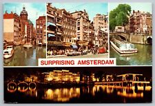 Surprising Amsterdam Holland-4 Vintage Views-Postcard picture