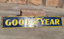 1940's Old Antique Vintage Rare Goodyear Enamel Embossed Sign Board, Collectible picture