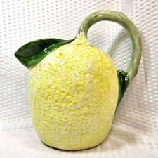 Vintage Majolica Pottery Lemon Shaped Drink Water Pitcher picture