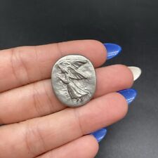 Vintage Religious Token Pewter Angel Jewelry Making Raised  picture
