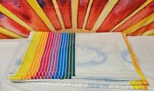 Vintage Retro MCM 70s 80s Pacific Brand Rainbow Clouds Flat Sheet Full Size picture