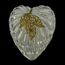 VINTAGE RCR ROYAL CRYSTAL ROCK HEART SHAPED JEWELRY 5” TRINKET BOX MADE IN ITALY picture