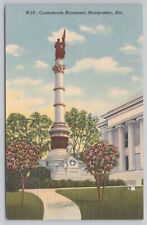 Montgomery AL, Confederate Monument 50s Postcard 0705 picture