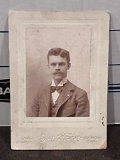 c1880 Dapper Well Dressed Mustache Man New Castle PA Pennsylvania Cabinet Card picture