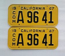 1947 California Commercial Truck license plates DMV YOM Clear picture