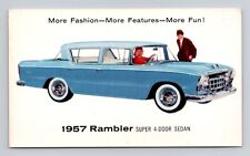 Postcard AMC Rambler Sedan 1957 Car Advertisement, Vintage Chrome j20 picture
