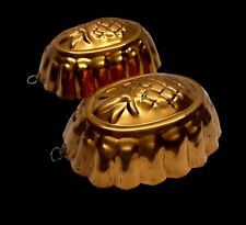 Lot Of 2 Vintage Tagus Portugal Pineapple Fluted Copper Mold Tin Wall Hanging picture