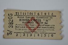 BTC British Railway (E) Platform Ticket No 38205 KINGS CROSS 