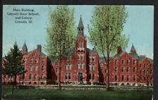c1914 Lincoln State School and Colony IL Postcard Main Building picture