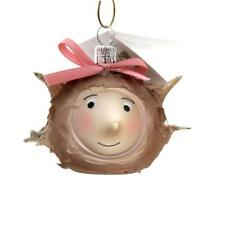 CHRISTMAS ORNAMENT GLASS FROM THE CZECH REPUBLIC...MRS HEDGEHOG W/PINK BOW picture