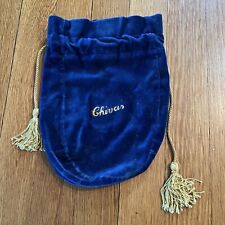 Vintage Chivas Brothers Royal Salute Velvet Tassel Bags Navy Blue 10x6” picture
