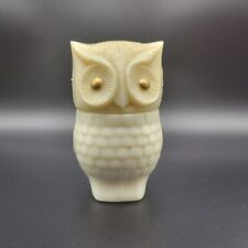 Vintage Avon Glass Owl Container Bottle Cream Collectible Pre-owned picture