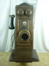 Antique Wood Hand Crank Wall Telephone Independent System Chicago 24F032 picture
