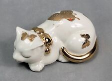 Vintage TAKAHASHI San Francisco CERAMIC Butterfly SLEEPING CAT Figurine picture