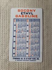 Vtg 1934 Socony Ethyl Gasoline & 1933 Gargoyle Mobiloil Pocket Calendar Dbl Side picture