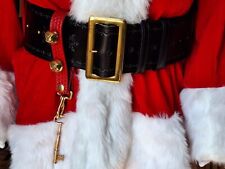 4 Inch Single Hole Black Leather Santa Claus Belt picture