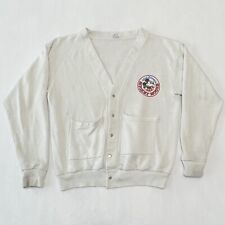 Vintage 90s Walt Disney's Mickey Mouse White Snap Button Cardigan Sweater XL picture
