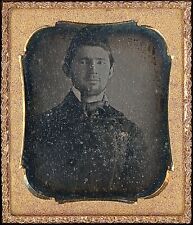 Handsome Young Man Goatee Double Breasted Jacket 1/6 Plate Daguerreotype S880 picture