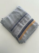 Lufthansa Airlines Cabin Blanket Gray Yellow Striped Flame Retardant 49”x55” picture