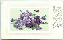 Postcard - Accept all good Wishes on your Birthday - Flower Print picture