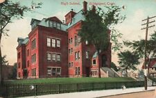 Bridgeport CT Connecticut, High School Building, Vintage Postcard picture