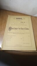 Masonic 1891 Grand Lodge Of The State Of Illinois Official Report Booklet Rare picture