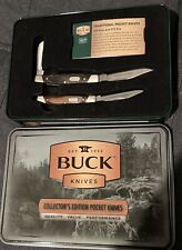 NEW in TIN LOT 2 BUCK KNIVES 379 SOLO & 373 TRIO COLLECTOR'S EDITION picture