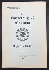 Antique 1904-05 University of Montana Register Booklet Classes Campus Info Photo picture