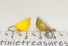 Tupperware keychain mini wonderlier bowl keychain tinietreasures Vtg yellow Gold picture