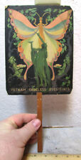 vintage cardboard advertising fan, Putnam Fadeless Dyes, Art Deco Moth Beautiful picture