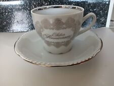 Vintage Goebel Silver Anniversary Tea Cup & Saucer, Bavaria Germany  picture