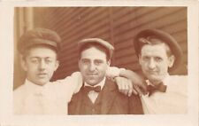 J26/ Interesting RPPC Postcard c1910 Close-Up Men Affectionate Well-Dressed 202 picture
