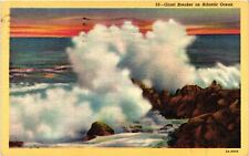 Vintage Postcard- Giant Breaker, Atlantic Ocean Early 1900s picture