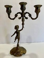 VINTAGE FRENCH CHATEAU STYLE ANTIQUE CANDELABRA W/ 3 HOLDERS. picture