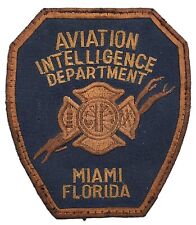 Vintage AVIATION INTELLIGENCE DEPARTMENT Miami Florida Fire Department Patch picture