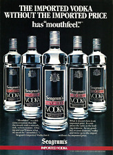 1985 Seagram's Imported Vodka Mouthfeel Bar Deco Wall Art vintage Print AD picture
