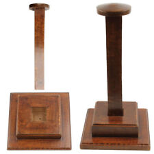 MANGO WOOD HELMET ARMOR STAND | HANDCRAFTED SQUARE BASE POLISHED WOOD DISPLAY picture