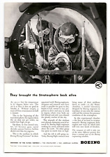Vintage Boeing Ad - They Brought the Stratosphere Back Alive - 1940s Collectible picture