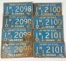 VTG Alabama 1960 License Plate, Tag, 4 Consecutive Sets RARE MANCAVE DECOR picture